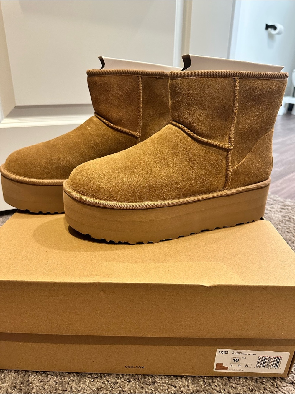 UGG Women's Platform Short Boot - Chestnut Suede